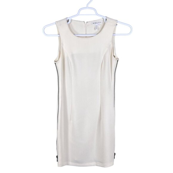 BCBGeneration Womens 4 Cream Shift Dress Multiway Zippers Office Career Wear - Picture 10 of 16